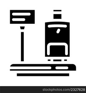 scales airport equipment glyph icon vector. scales airport equipment sign. isolated contour symbol black illustration. scales airport equipment glyph icon vector illustration