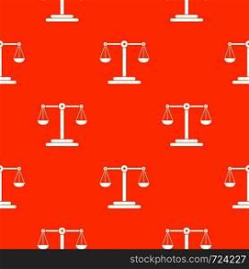 Scales balance pattern repeat seamless in orange color for any design. Vector geometric illustration. Scales balance pattern seamless