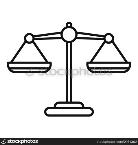 Scales icon outline vector. Comparison balance. Weight compare. Scales icon outline vector. Comparison balance