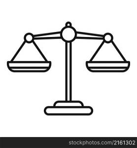 Scales icon outline vector. Comparison balance. Weight compare. Scales icon outline vector. Comparison balance