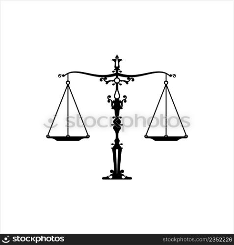 Scales Of Justice Icon Design Vector Art Illustration