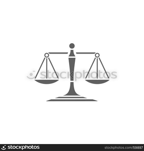 Scales of justice icon on a white background