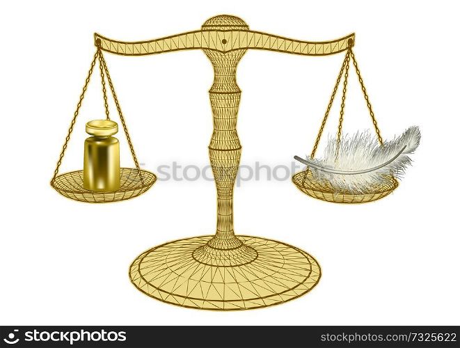 scales of justice isolated on a white background