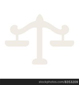 Scales of justice semi flat color vector object. Legal system. Judicial branch. Balanced scales. Full sized item on white. Simple cartoon style illustration for web graphic design and animation. Scales of justice semi flat color vector object