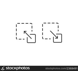 Scalings icon set. Scalabity illustration symbol. Sign adjust zoom vector line.