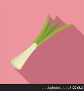 Scallion chive icon flat vector. Herb onion. Chinese garlic. Scallion chive icon flat vector. Herb onion