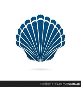 Scallop seashell of mollusks icon sign isolated vector illustration