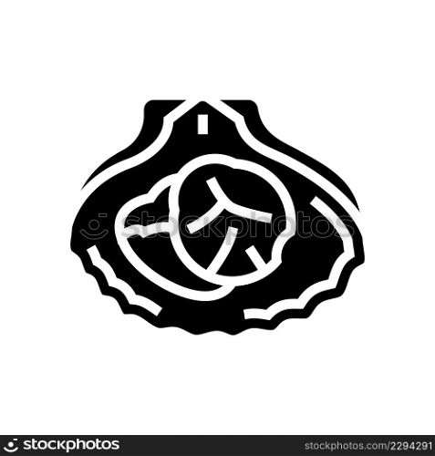 scallops seafood glyph icon vector. scallops seafood sign. isolated contour symbol black illustration. scallops seafood glyph icon vector illustration