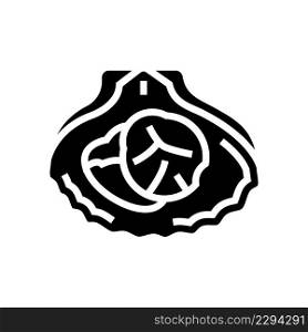 scallops seafood glyph icon vector. scallops seafood sign. isolated contour symbol black illustration. scallops seafood glyph icon vector illustration