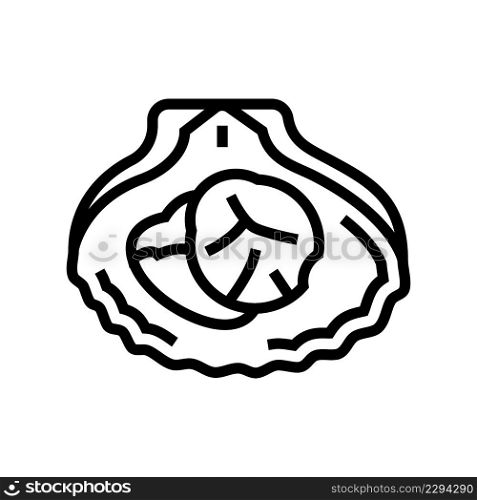 scallops seafood line icon vector. scallops seafood sign. isolated contour symbol black illustration. scallops seafood line icon vector illustration