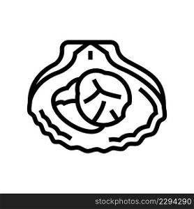 scallops seafood line icon vector. scallops seafood sign. isolated contour symbol black illustration. scallops seafood line icon vector illustration