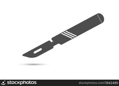 Scalpel icon. A hand tool with a sharp blade. Vector illustration.