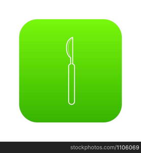 Scalpel icon green vector isolated on white background. Scalpel icon green vector
