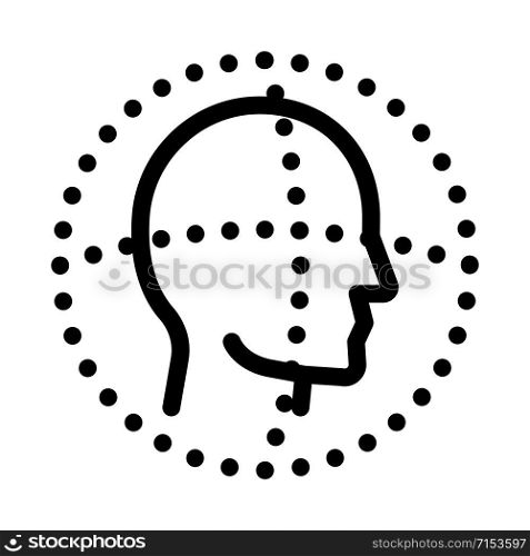 Scan Head Authentication Icon Vector. Outline Scan Head Authentication Sign. Isolated Contour Symbol Illustration. Scan Head Authentication Icon Vector Outline Illustration