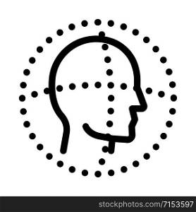 Scan Head Authentication Icon Vector. Outline Scan Head Authentication Sign. Isolated Contour Symbol Illustration. Scan Head Authentication Icon Vector Outline Illustration