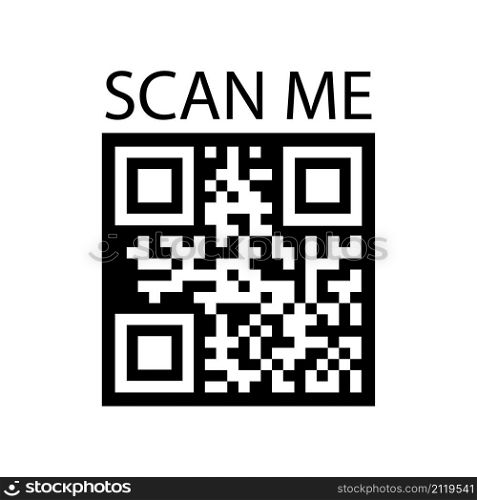 Scan me sign. Qr code icon. Identification code. Mobile device. Modern technology. Vector illustration. Stock image. EPS 10.. Scan me sign. Qr code icon. Identification code. Mobile device. Modern technology. Vector illustration. Stock image.