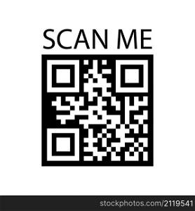 Scan me sign. Qr code icon. Identification code. Mobile device. Modern technology. Vector illustration. Stock image. EPS 10.. Scan me sign. Qr code icon. Identification code. Mobile device. Modern technology. Vector illustration. Stock image.