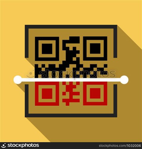 Scan qr code icon. Flat illustration of scan qr code vector icon for web design. Scan qr code icon, flat style