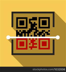 Scan qr code icon. Flat illustration of scan qr code vector icon for web design. Scan qr code icon, flat style