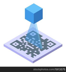 Scan qr code icon isometric vector. Virtual reality. Game phone. Scan qr code icon isometric vector. Virtual reality