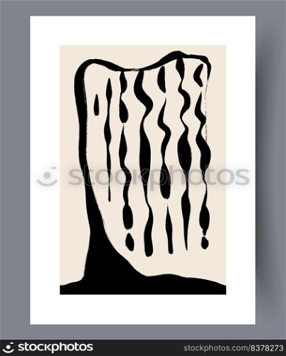 Scandinavian abstract wall art. Minimalistic art vector poster. Hand drawn minimalism design for interior. Printable bundle. Vector illustration.ndinavian wall art poster. Scandinavian wall art poster