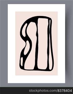 Scandinavian abstract wall art. Minimalistic art vector poster. Hand drawn minimalism design for interior. Printable bundle. Vector illustration.ndinavian wall art poster. Scandinavian wall art poster