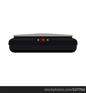 Scanner front view vector business icon equipment illustration. Device hardware copy image or document page