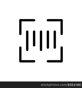 Scanning barcode black glyph ui icon. Inventory management. Online marketplace. User interface design. Silhouette symbol on white space. Solid pictogram for web, mobile. Isolated vector illustration. Scanning barcode black glyph ui icon