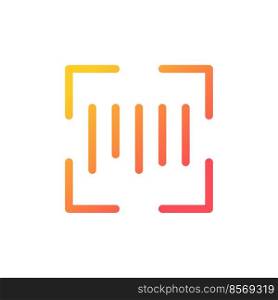 Scanning barcode pixel perfect gradient linear ui icon. Inventory management. Online marketplace. Line color user interface symbol. Modern style pictogram. Vector isolated outline illustration. Scanning barcode pixel perfect gradient linear ui icon