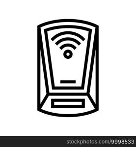 scanning rfid device line icon vector. scanning rfid device sign. isolated contour symbol black illustration. scanning rfid device line icon vector illustration