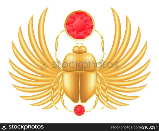 scarab symbol of ancient egypt vector illustration isolated on white background