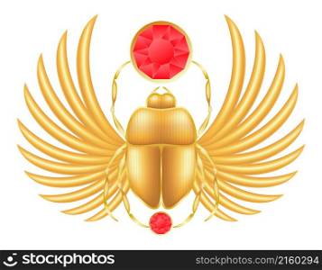scarab symbol of ancient egypt vector illustration isolated on white background