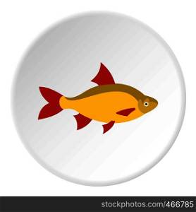 Scardinius erythrophthalmus icon in flat circle isolated vector illustration for web. Scardinius erythrophthalmus icon circle