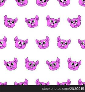 scare cat face seamless pattern textile print