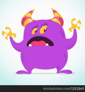 Scared cartoon monster. Vector illustration clipart