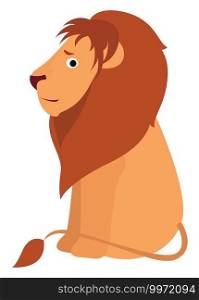 Scared lion, illustration, vector on white background