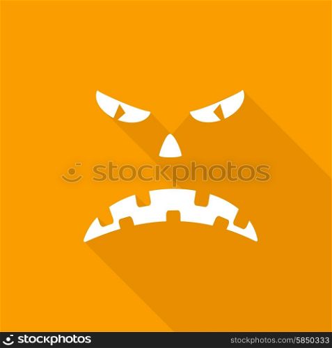 Scary face of halloween illustration with a long shadow