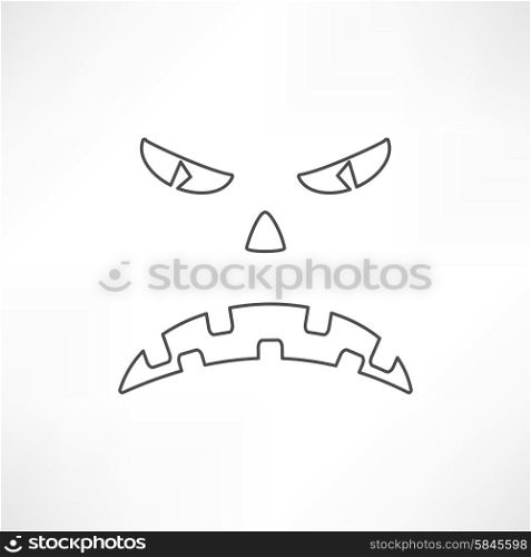 Scary face of halloween. Vector illustration