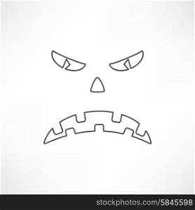 Scary face of halloween. Vector illustration