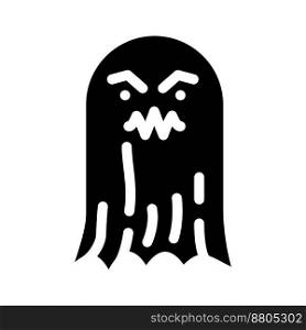 scary ghost glyph icon vector. scary ghost sign. isolated symbol illustration. scary ghost glyph icon vector illustration