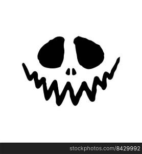 Scary Ghost Horror Face Silhouette Vector For Carving On Halloween Pumpkin