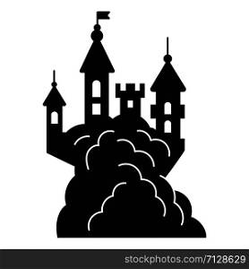 Scary halloween castle icon. Simple illustration of scary halloween castle vector icon for web design isolated on white background. Scary halloween castle icon, simple style