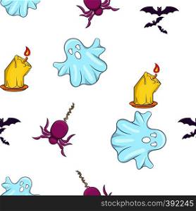 Scary Halloween pattern. Cartoon illustration of scary Halloween vector pattern for web. Scary Halloween pattern, cartoon style