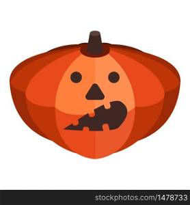 Scary halloween pumpkin icon. Isometric of scary halloween pumpkin vector icon for web design isolated on white background. Scary halloween pumpkin icon, isometric style