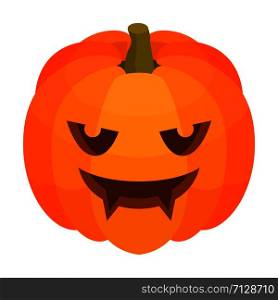 Scary halloween pumpkin icon. Isometric of scary halloween pumpkin vector icon for web design isolated on white background. Scary halloween pumpkin icon, isometric style