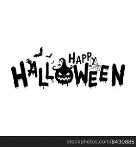 Scary happy halloween text design vector for Halloween night party decorations.