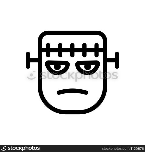 Scary mask icon vector. A thin line sign. Isolated contour symbol illustration. Scary mask icon vector. Isolated contour symbol illustration