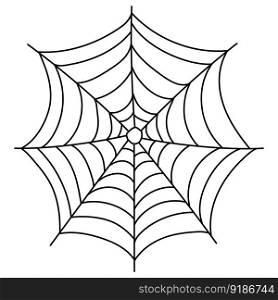 Scary spider web isolated. Spooky Halloween decoration. Outline cobweb vector illustration. Decorative element for your design. Scary spider web isolated. Spooky Halloween decoration. Outline cobweb illustration
