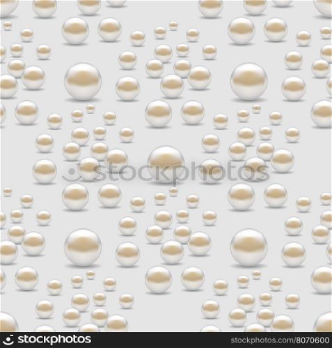 Scattered Pearls Seamless Pattern Isolated on Grey Background. Scattered Pearls Seamless Pattern