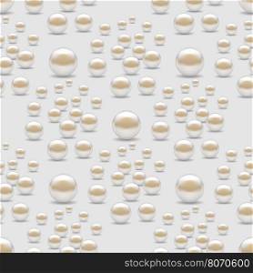 Scattered Pearls Seamless Pattern Isolated on Grey Background. Scattered Pearls Seamless Pattern